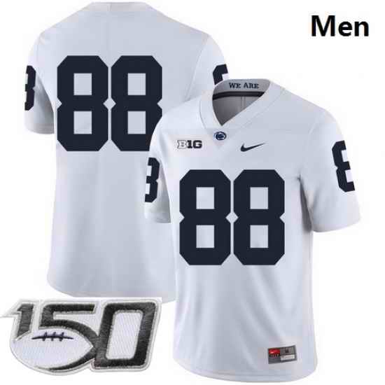 Men Penn State Nittany Lions 88 Mike Gesicki White Nike College Football Stitched 150TH Patch Jersey